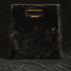 Kendall & Kylie Dark Gray  Black Faux Fur Hand bag